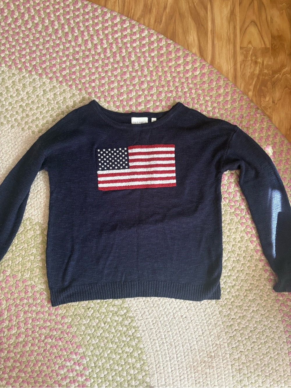 Navy Women's Flag Knit Sweater